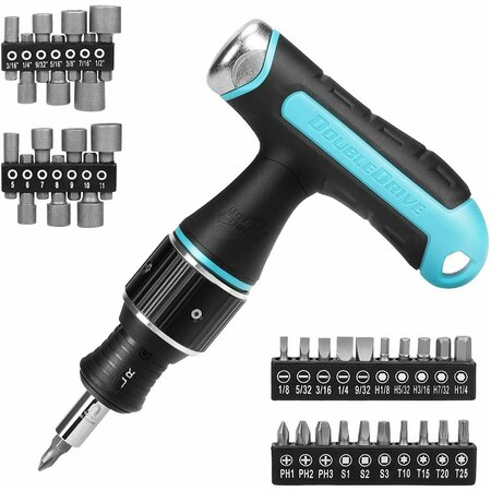 PRIME-LINE Tee Handle Screwdriver and Nutdriver Set, 36 Piece, 2X Faster, Magnetic, 1 Set DD65906